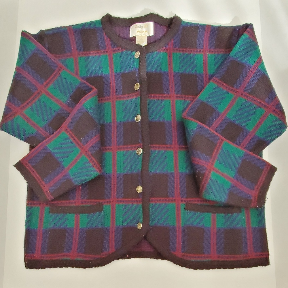Vintage Tally Ho Plaid Sweater
